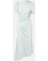 Victoria Beckham - Asymmetric Floral Midi Dress - Lyst