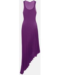 Alaïa - Asymmetric Jersey Midi Dress - Lyst