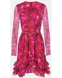 Giambattista Valli - Minikleid Rose Mania Aus Seiden-Georgette - Lyst