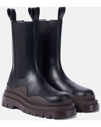 Bottega Veneta - Bottines Tire En Cuir - Lyst