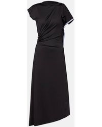 Victoria Beckham - Vestido Midi Asimetrico Drapeado - Lyst