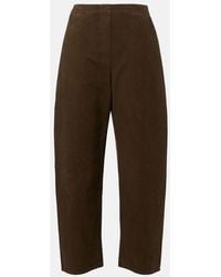 Leset - Chloe High-Rise Cotton Canvas Barrel-Leg Pants - Lyst
