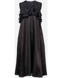 Noir Kei Ninomiya - Vestido Midi De Lana Con Volantes - Lyst