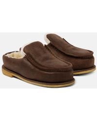 JW Anderson - Shearling-Lined Suede Mules - Lyst