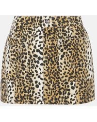 Blumarine - Leopard-Print Cotton Miniskirt - Lyst