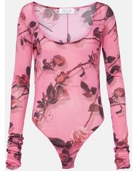 Blumarine - Floral Printed Bodysuit - Lyst