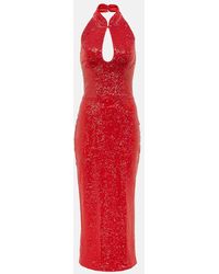 Rasario - Sequined Cutout Midi Dress - Lyst