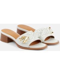 See By Chloé - Embellished Leather Mules - Lyst