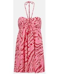 Poupette - Calla Printed Halterneck Minidress - Lyst