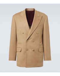 Brunello Cucinelli - Double-Breasted Camel Hair Blazer - Lyst