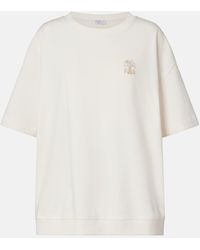 Brunello Cucinelli - Logo Cotton T-Shirt - Lyst