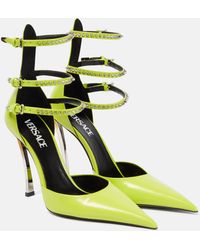 Versace - Pin-point Embellished Leather Pumps - Lyst