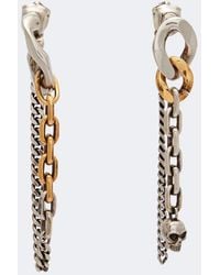 McQueen - Dual Chain Earrings - Lyst