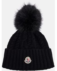 Moncler - Cable-Knit Cashmere And Wool-Blend Beanie - Lyst