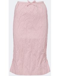 ShuShu/Tong - Bow-Detail Cotton-Blend Midi Skirt - Lyst