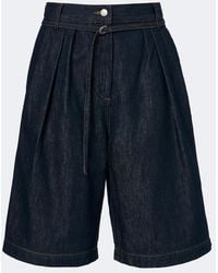 Dries Van Noten - Belted Denim Shorts - Lyst