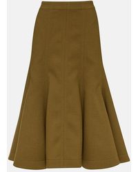 Bottega Veneta - Jupe Midi En Crepe De Laine - Lyst