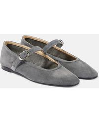 Le Monde Beryl Suede Mary Jane Flats in Black | Lyst UK