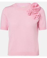 Jardin Des Orangers - Floral-Applique Wool And Cashmere Sweater - Lyst
