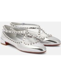 Christian Louboutin - Pilouta Jane Spikes Leather Ballet Flats - Lyst