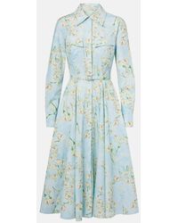 Emilia Wickstead - Cotton Floral Emmalyna Midi Dress - Lyst