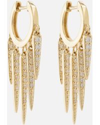 Sydney Evan - Fringe Huggie 14kt Gold Hoop Earrings With Diamonds - Lyst