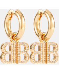 Balenciaga - Bb 2.0 Crystal Drop Earrings - Lyst