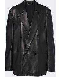 Gucci - Double-Breasted Leather Jacket - Lyst