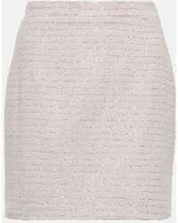 Alessandra Rich - Embellished Tweed Miniskirt - Lyst