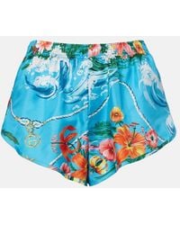 Gucci - Printed Silk Twill Shorts - Lyst
