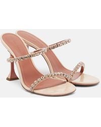 AMINA MUADDI - Gigi Crystal-Embellished Leather Sandals - Lyst
