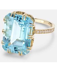 Ileana Makri - 18Kt Ring With Topaz And Diamonds - Lyst