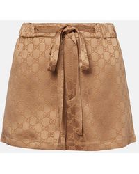 Gucci - Hammered Monogram Mid-Rise Regular-Fit Woven-Blend Shorts - Lyst