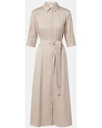 Max Mara - Cognac Cotton-Blend Midi Dress - Lyst