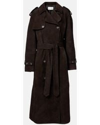 Magda Butrym - Double-Breasted Suede Trench Coat - Lyst