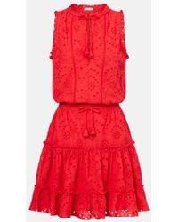 Poupette - Clara Broderie Anglaise Cotton Minidress - Lyst