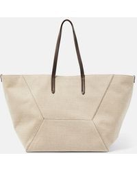 Brunello Cucinelli - Large Canvas Tote Bag - Lyst