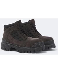 Balenciaga - Combat Strike Suede-Trimmed Lace-Up Boots - Lyst