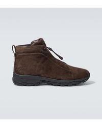 ZEGNA - Triple Stitch Suede High-Top Sneakers - Lyst