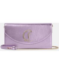 Christian Louboutin - Clutch Loubi54 Small aus Metallic-Leder - Lyst