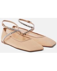 AMINA MUADDI - Crystals Ane Mesh Ballet Flats - Lyst
