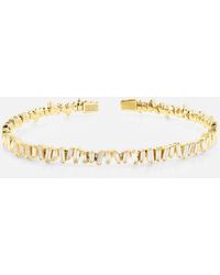 Suzanne Kalan - Classic 18kt Gold Bangle With Diamonds - Lyst