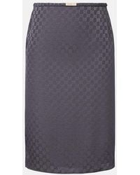 Gucci - Gg Low-Rise Silk Pencil Skirt - Lyst
