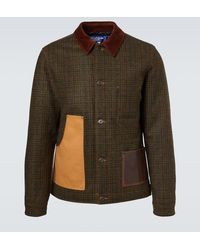 Junya Watanabe - Chaqueta De Lana Con Piel A Cuadros - Lyst