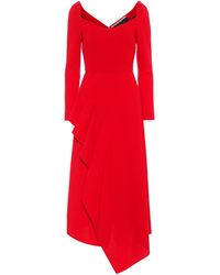 Roland Mouret Midikleid Blackwater aus Wolle - Rot