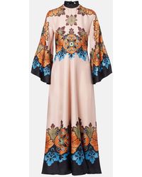 La DoubleJ - Magnifico Floral Silk Maxi Dress - Lyst
