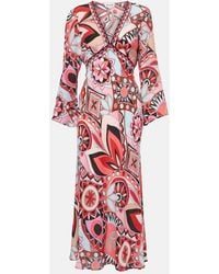 RIXO London - Tania Silk Maxi Dress - Lyst