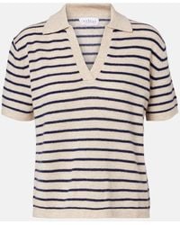 Velvet - Striped Cashmere Polo Sweater - Lyst