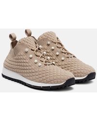 Jimmy Choo - Veles Faux Pearls Embellished Sneakers - Lyst