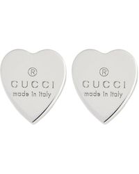 Gucci Pendientes de corazon de plata esterlina - Blanco